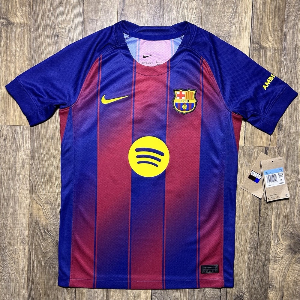 NWT Nike FC Barcelona Lamine Yamal 25/26 Authentic Home Soccer Jersey Youth M